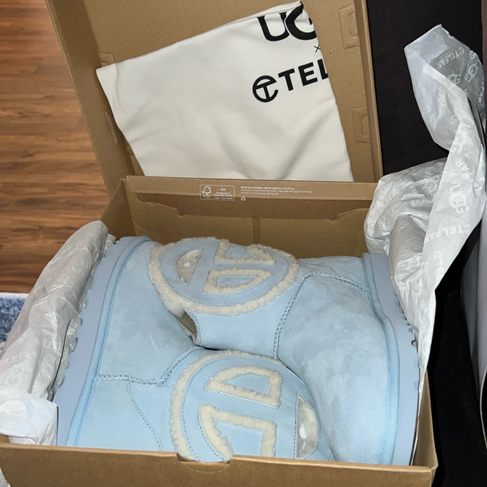 Ugg X Telfar suede logo mini boots unisex